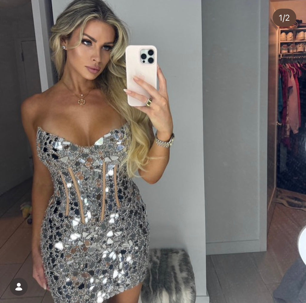 P&S SILVER MIRROR MINI (DRESS HIRE)